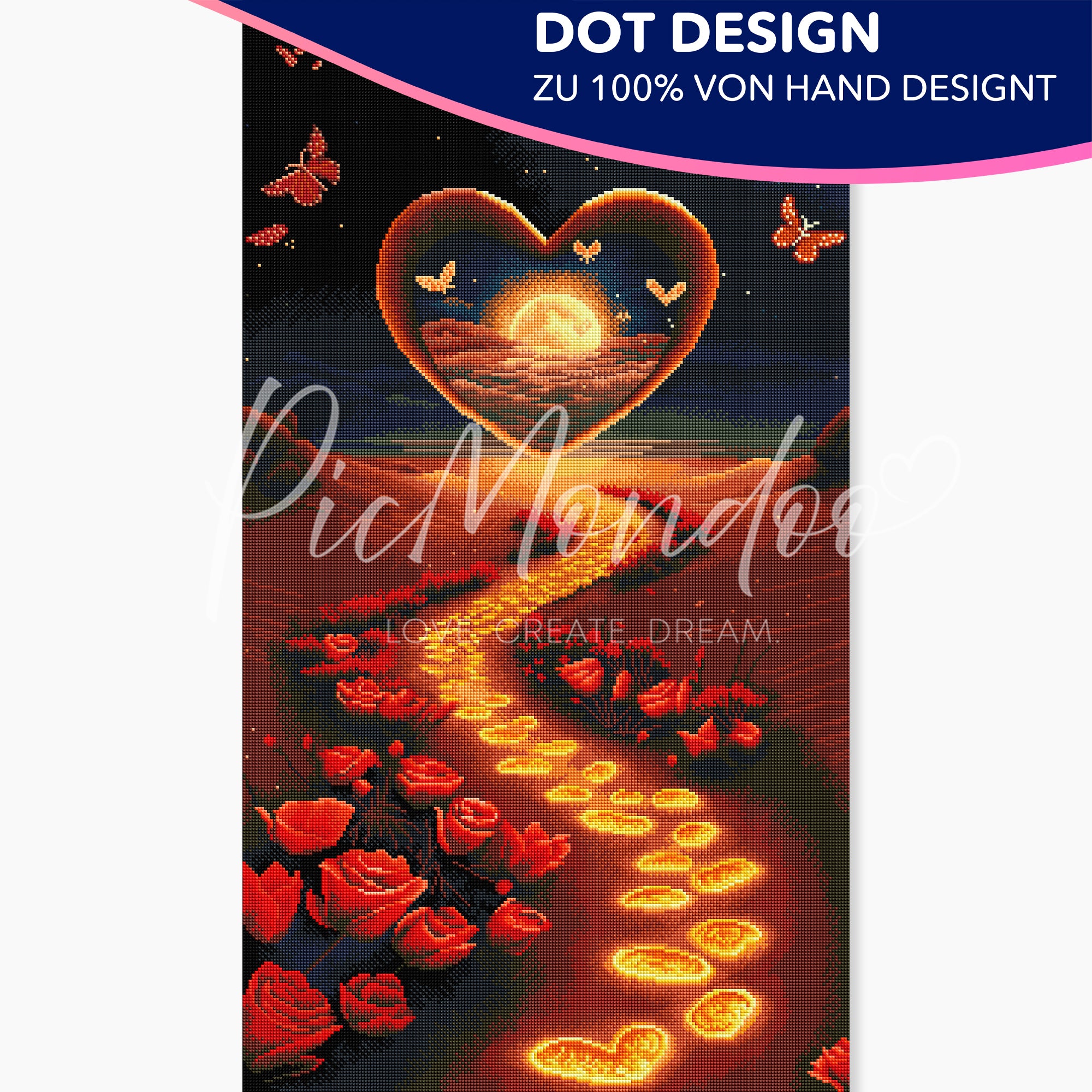 Diamond Painting Dot Design Weg der Liebe