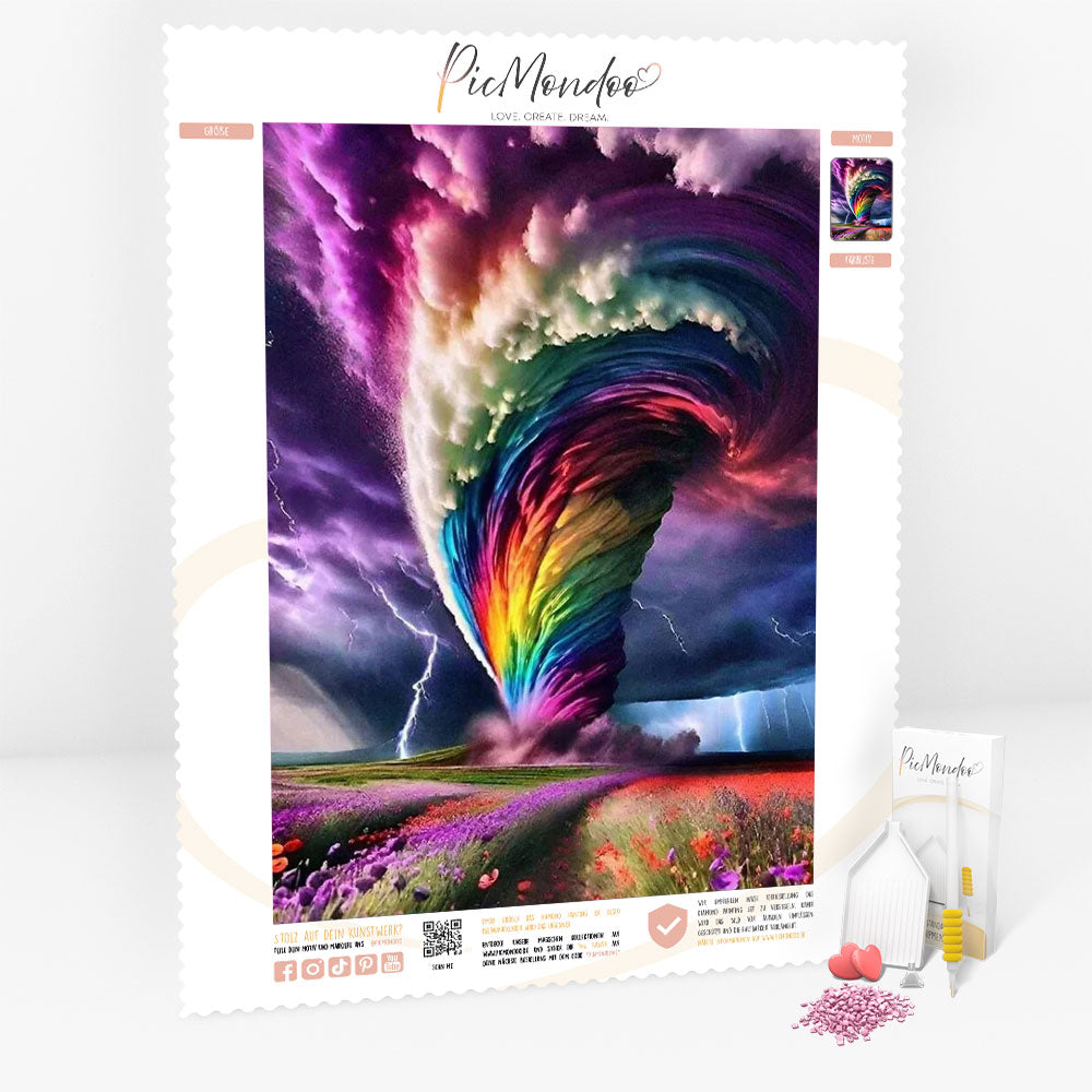 Diamond Painting Leinwand Wirbelsturm der Farben