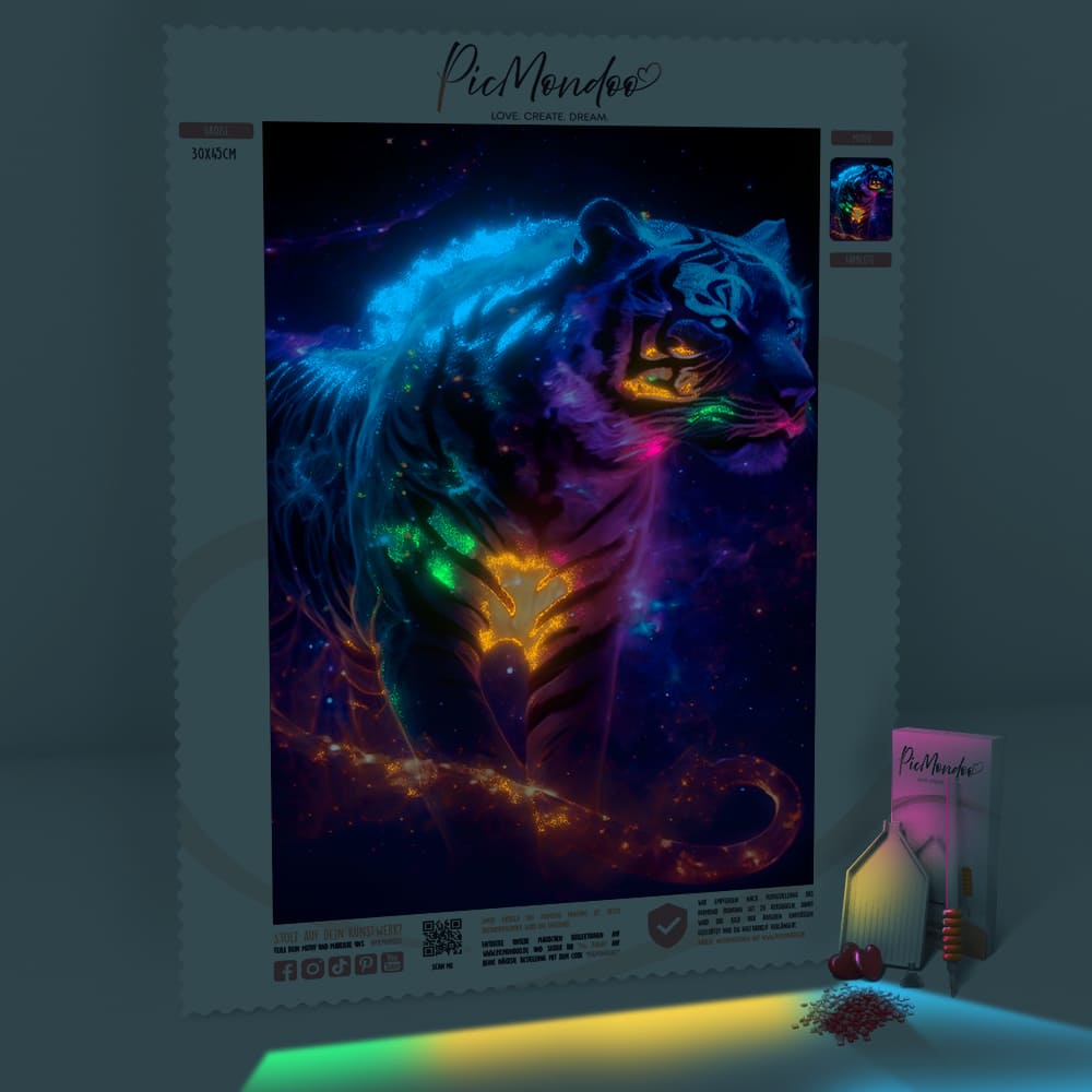 Diamond Painting Leuchtbild Special Leinwand Leuchtender Tiger