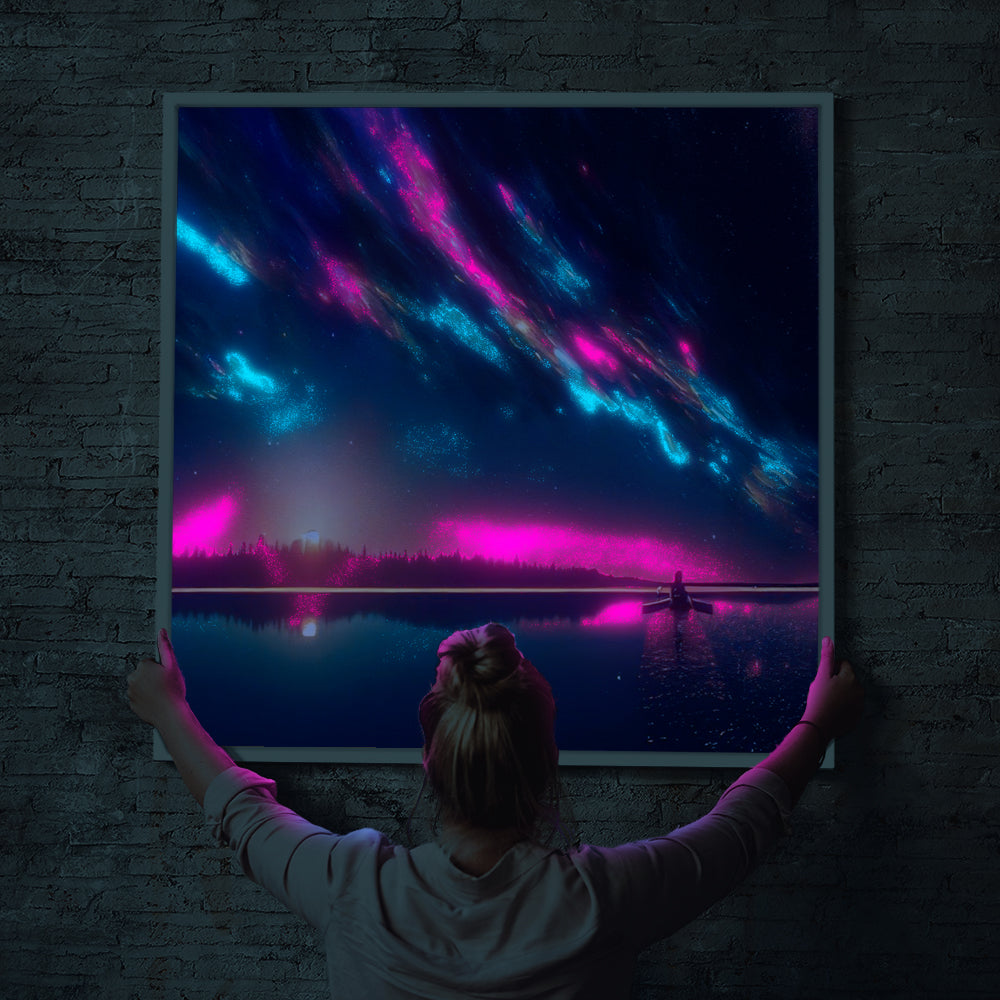 Diamond Painting Leuchtbild Special Wandbild Farbenzauber über dem Meer