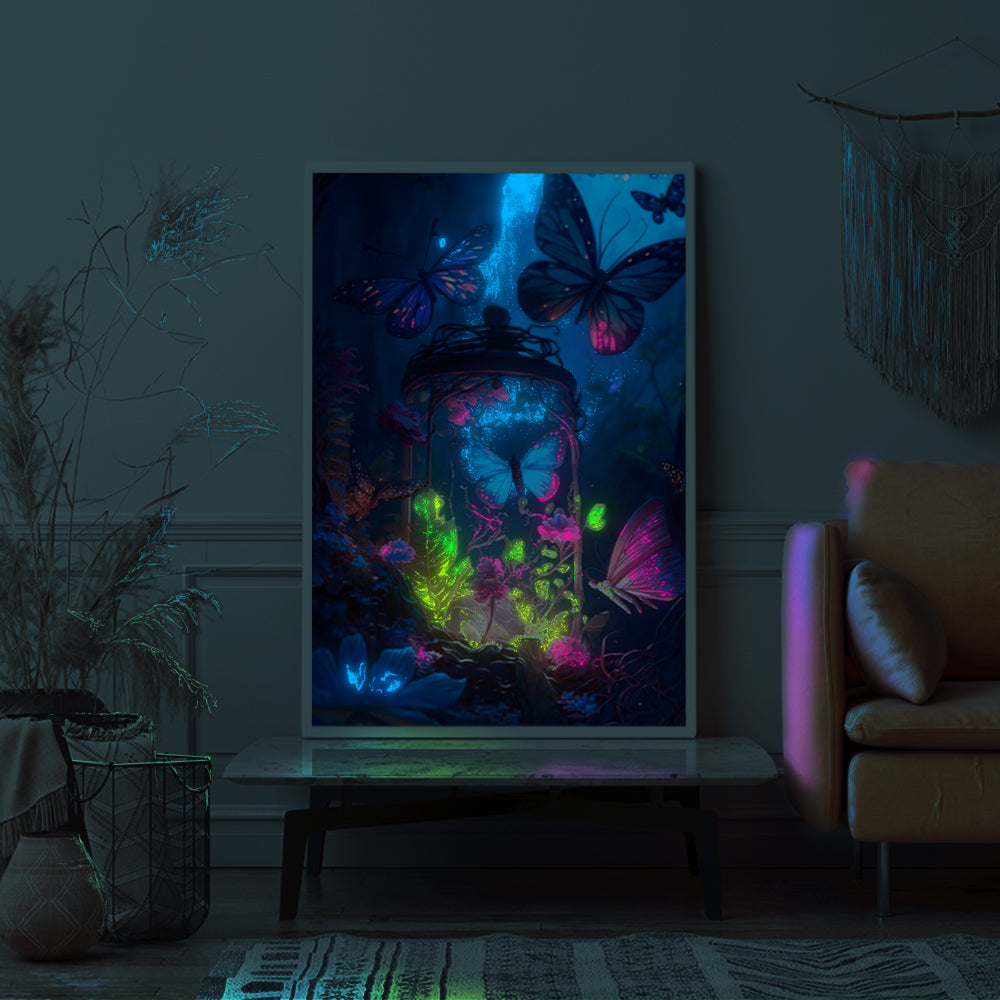 Diamond Painting Leuchtbild Special Wandgestaltung Nacht der Schmetterlinge
