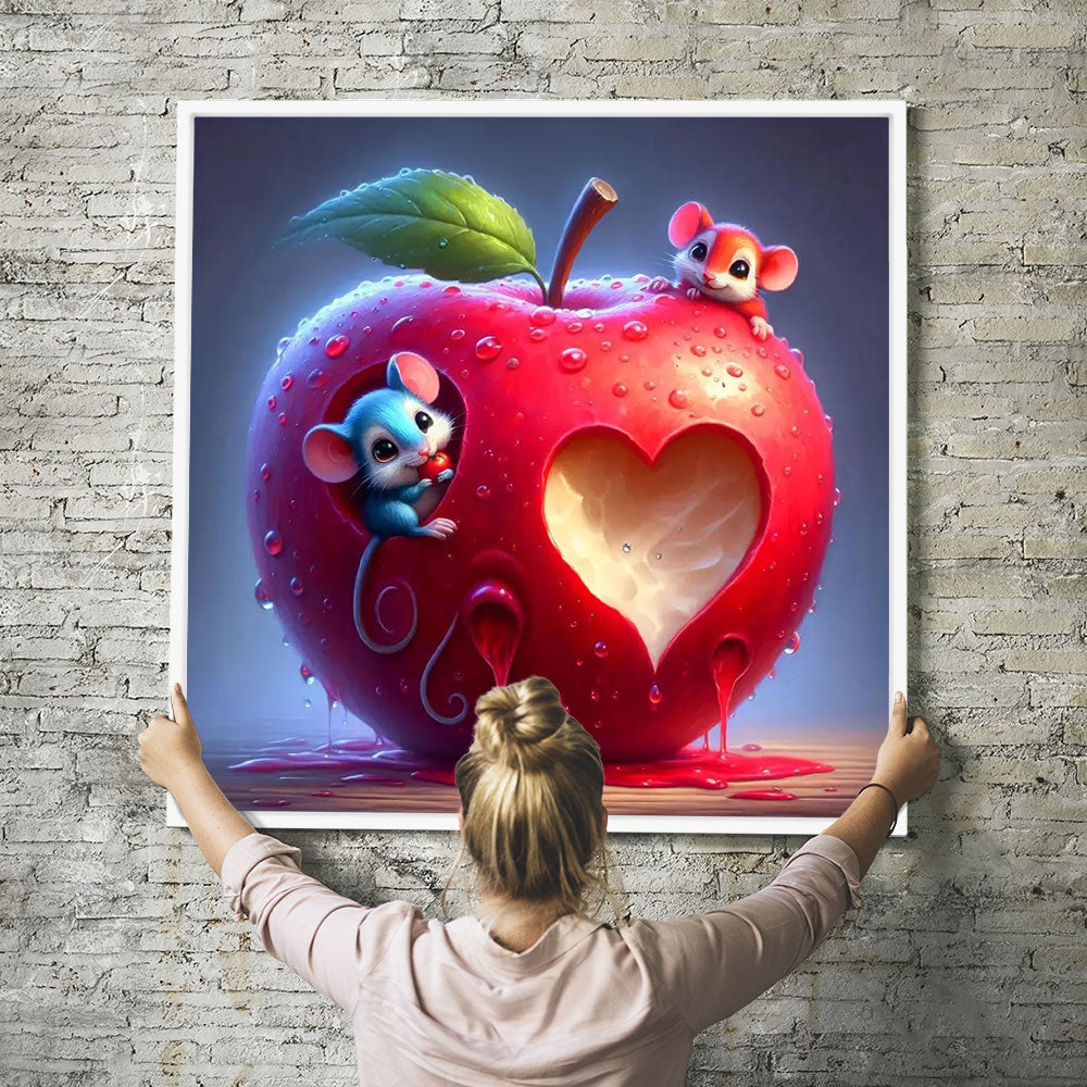 Diamond Painting Wandbild Liebe im Mäusehaus