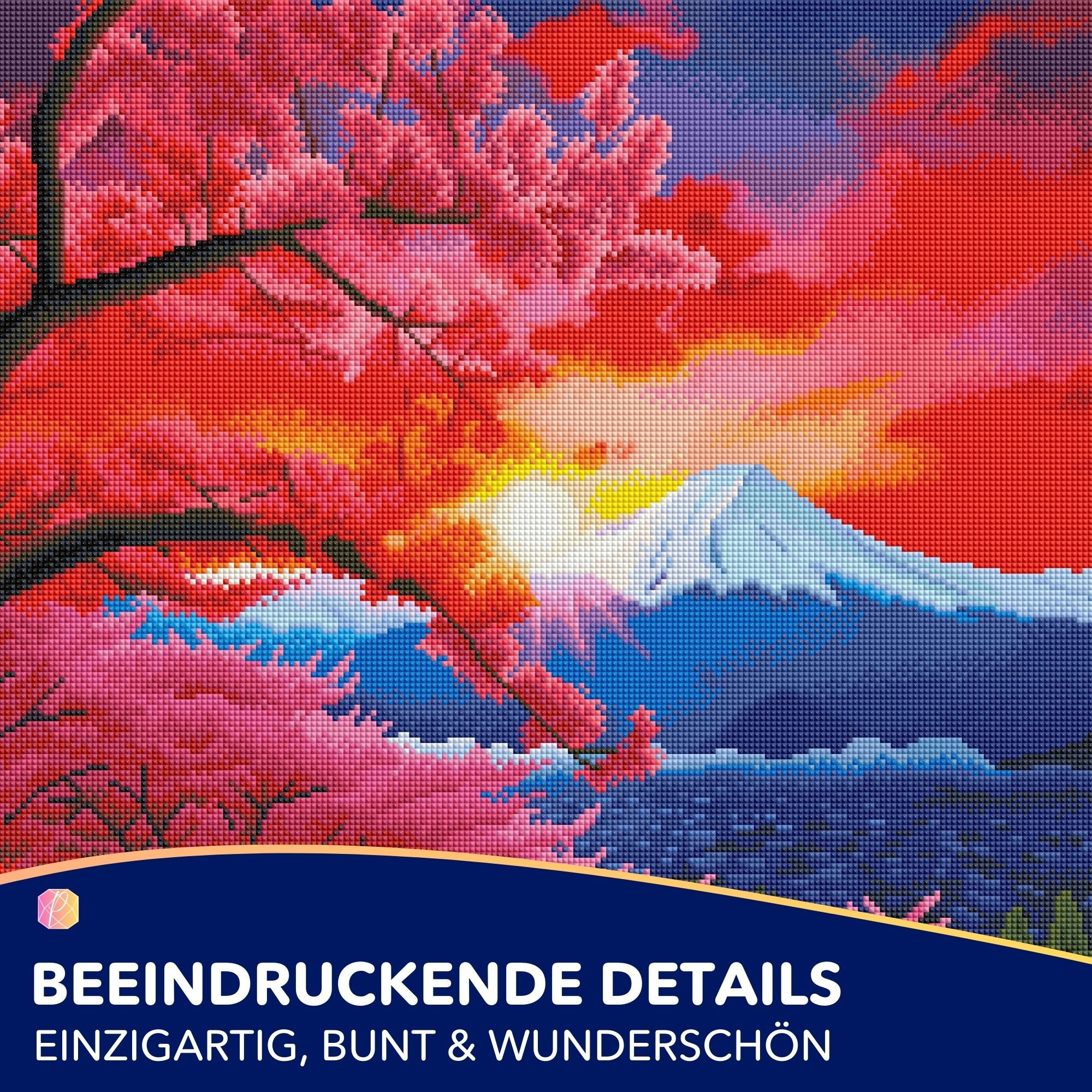 Diamond Painting - Berg der Kirschblüten