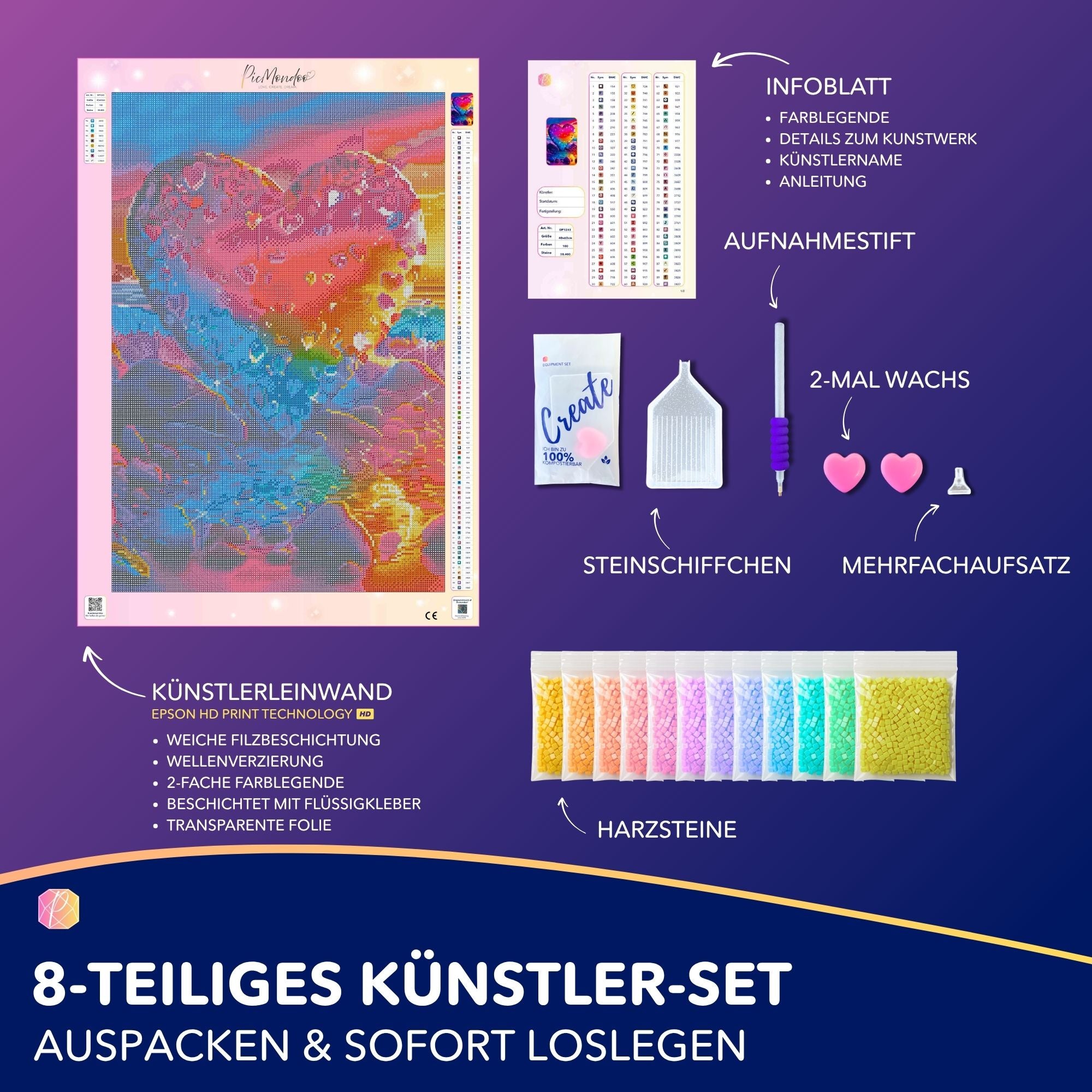 Diamond Painting 100 Farben Special - Heart of Glitter