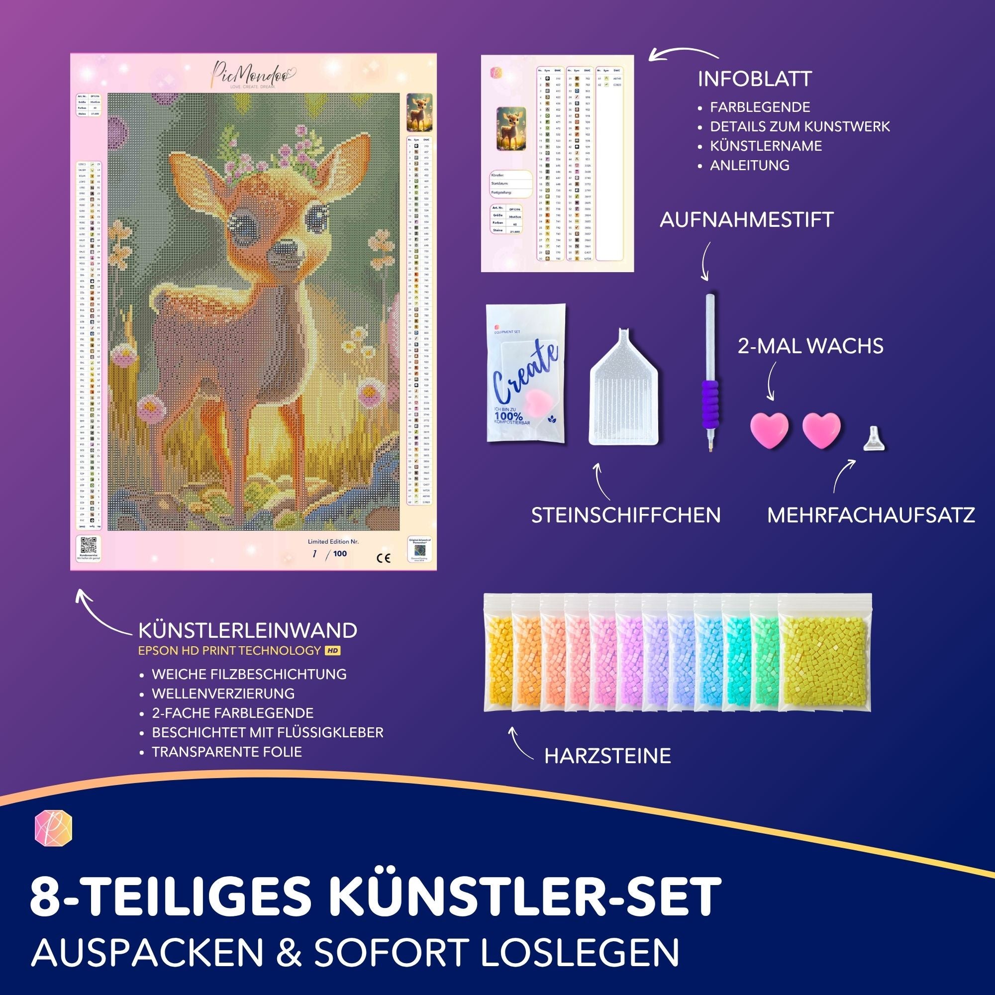 Diamond Painting - Kleines Rehkitz Anabell "Limited Edition"