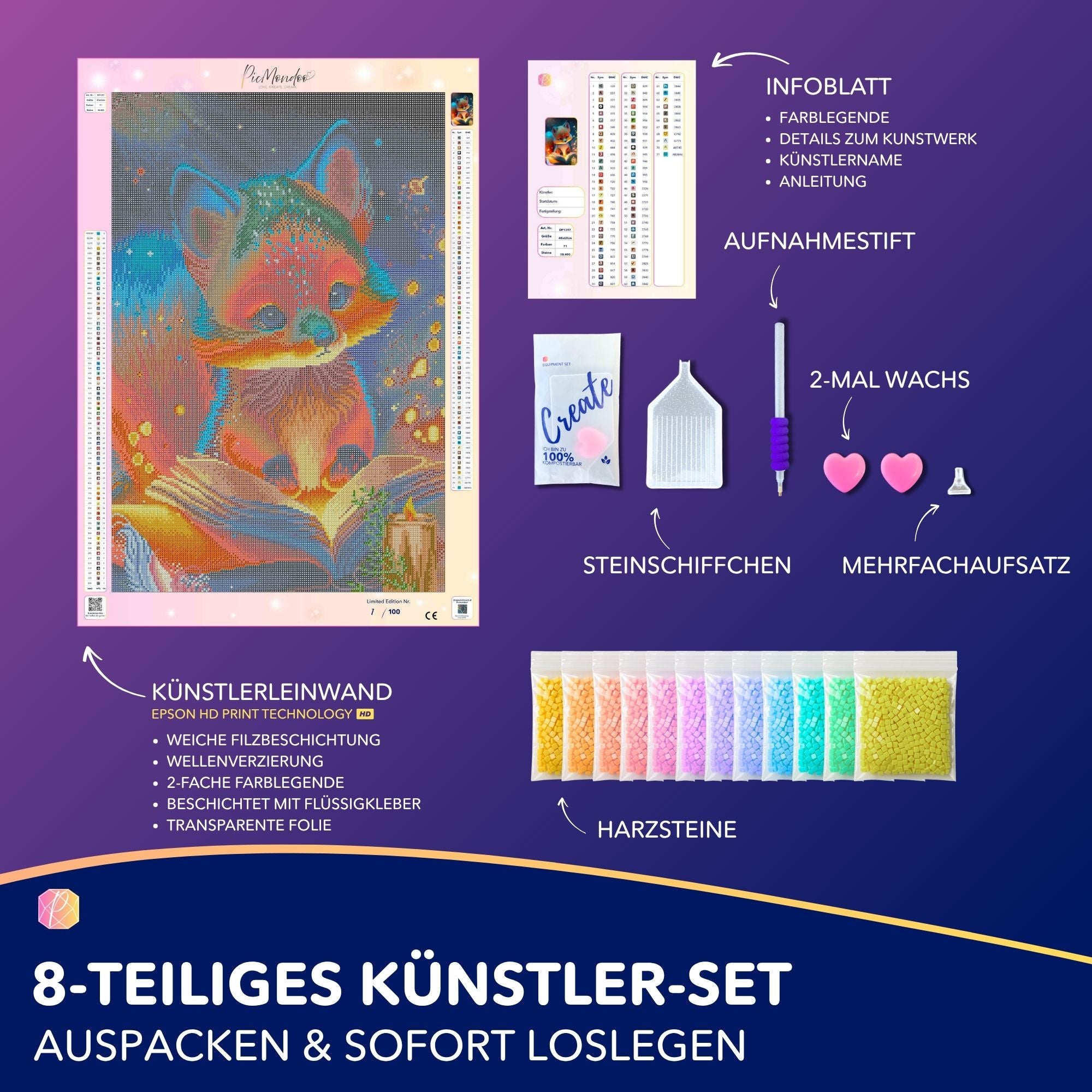 Diamond Painting - Lesestunde im Fuchswald "Limited Edition"