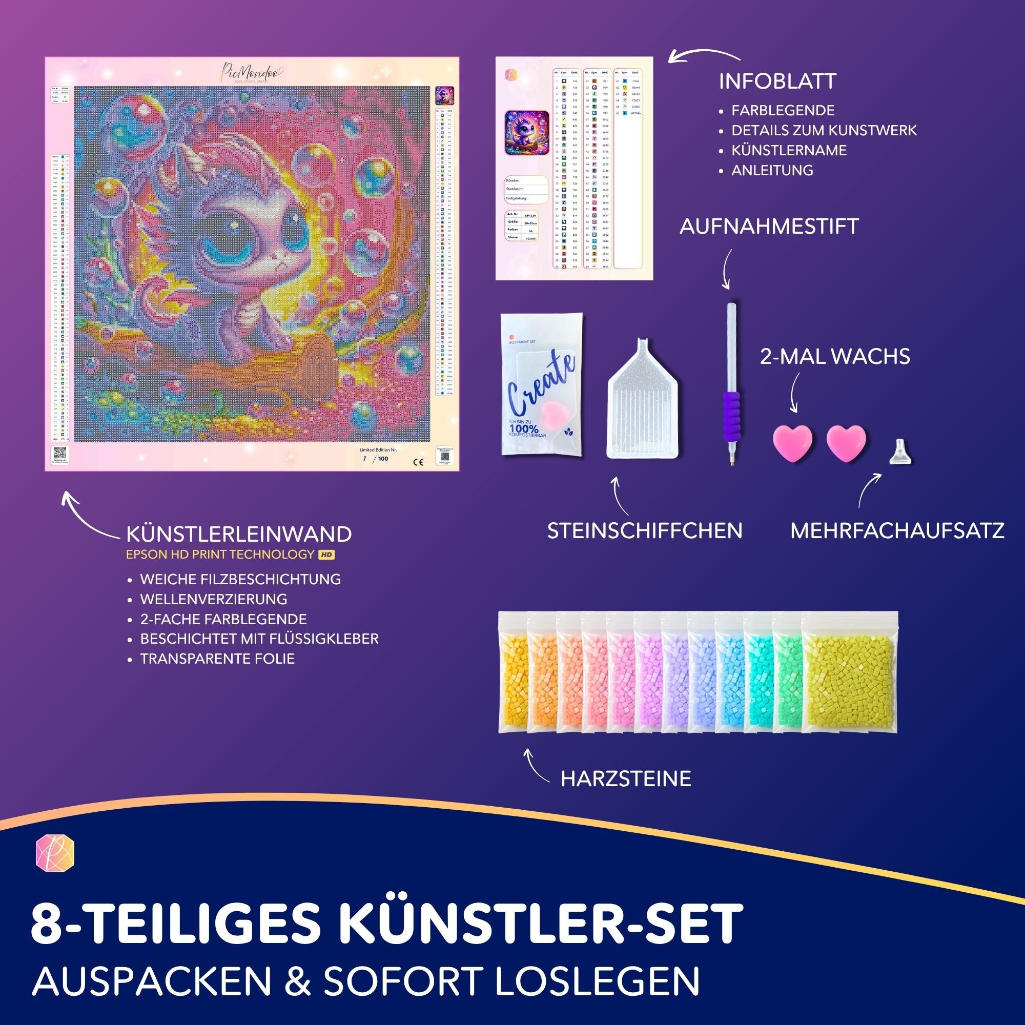 Diamond Painting Multi Special - Little bubble dragon "Limited Edition"
