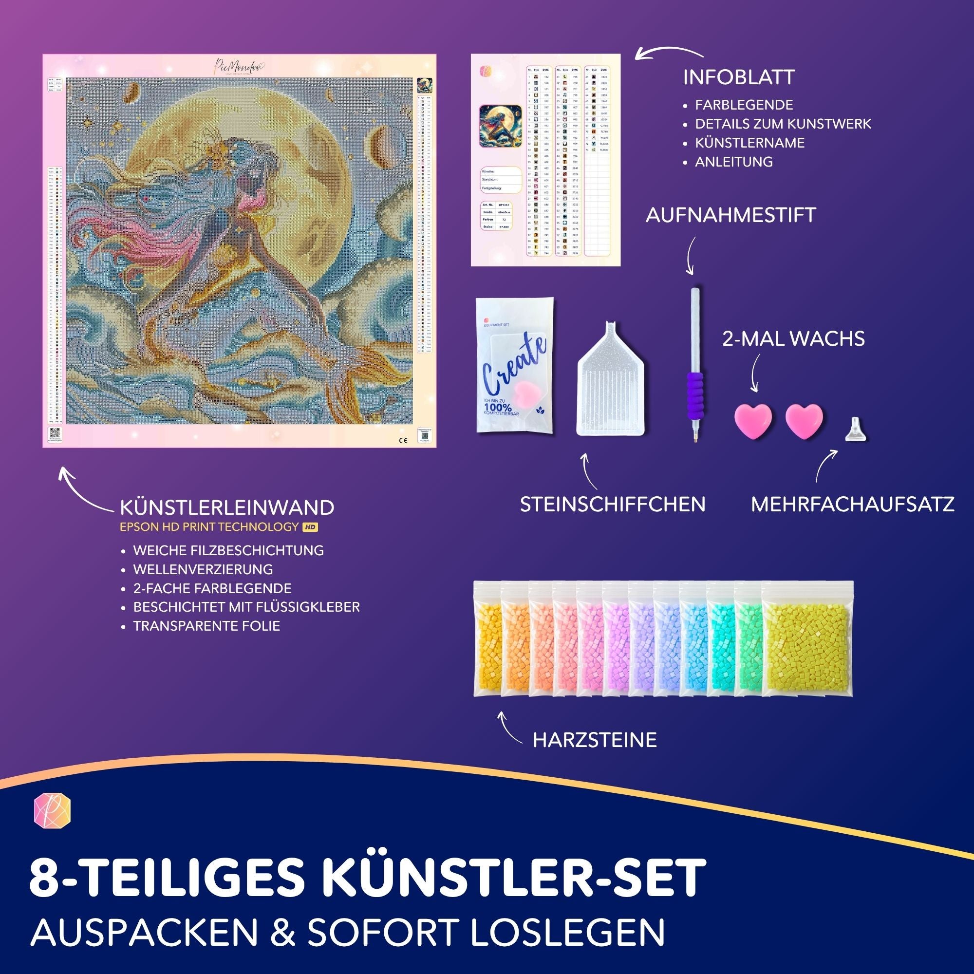 Diamond Painting - Meerjungfrau im Sternenhimmel