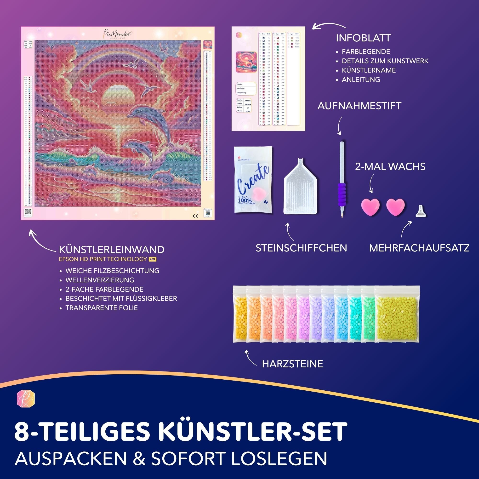 Diamond Painting - Pinkes Meeresrauschen
