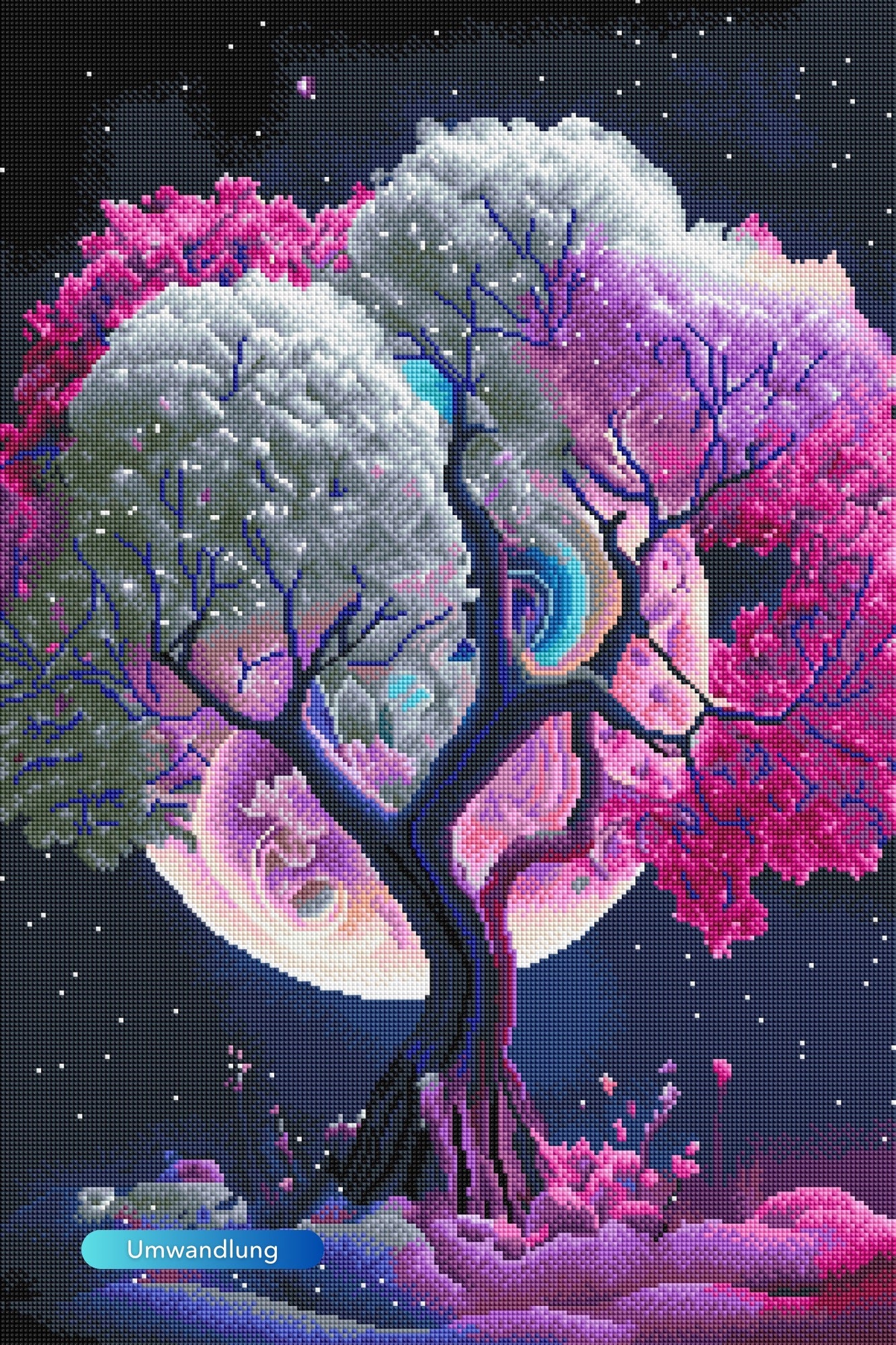 Diamond Painting Multi Special - Pink tree at night