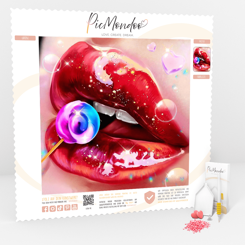 Diamond Painting Leinwand Sweet kiss