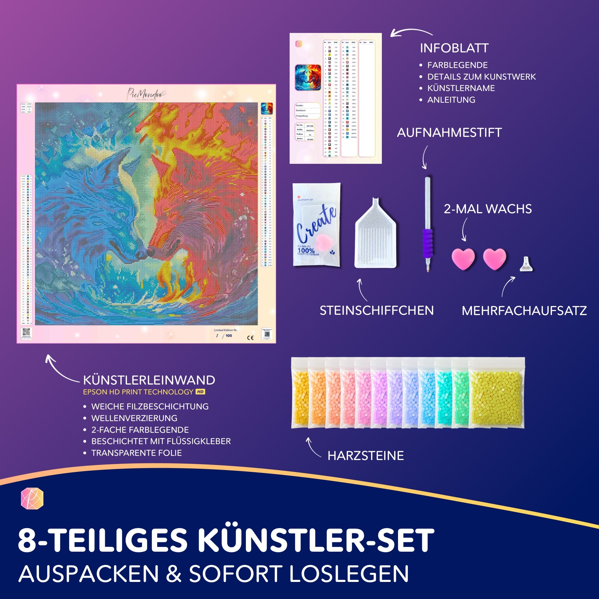 Diamond Painting - Wächter über Feuer und Wasser "Limited Edition"