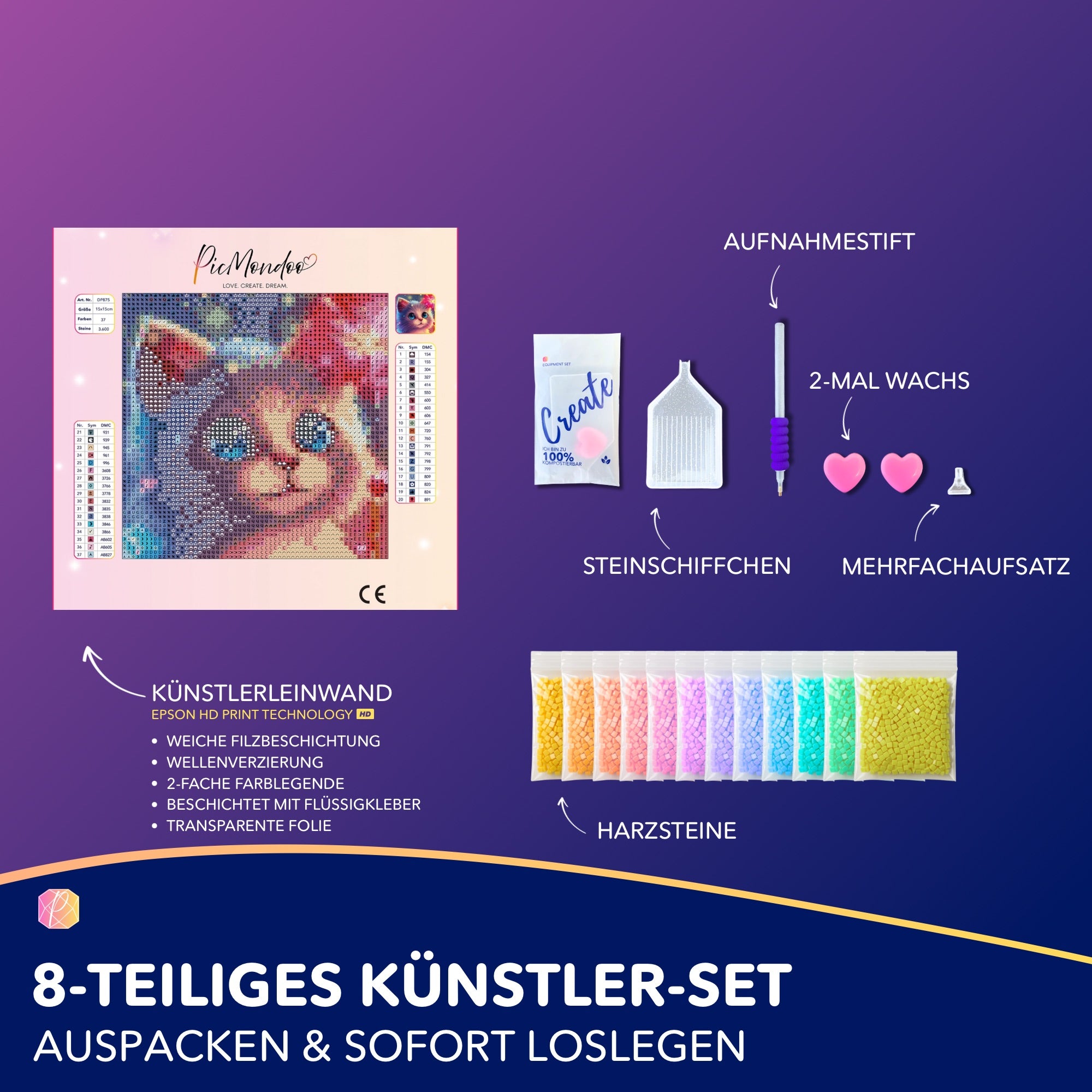 Diamond Painting Mini - Zauberkätzchen