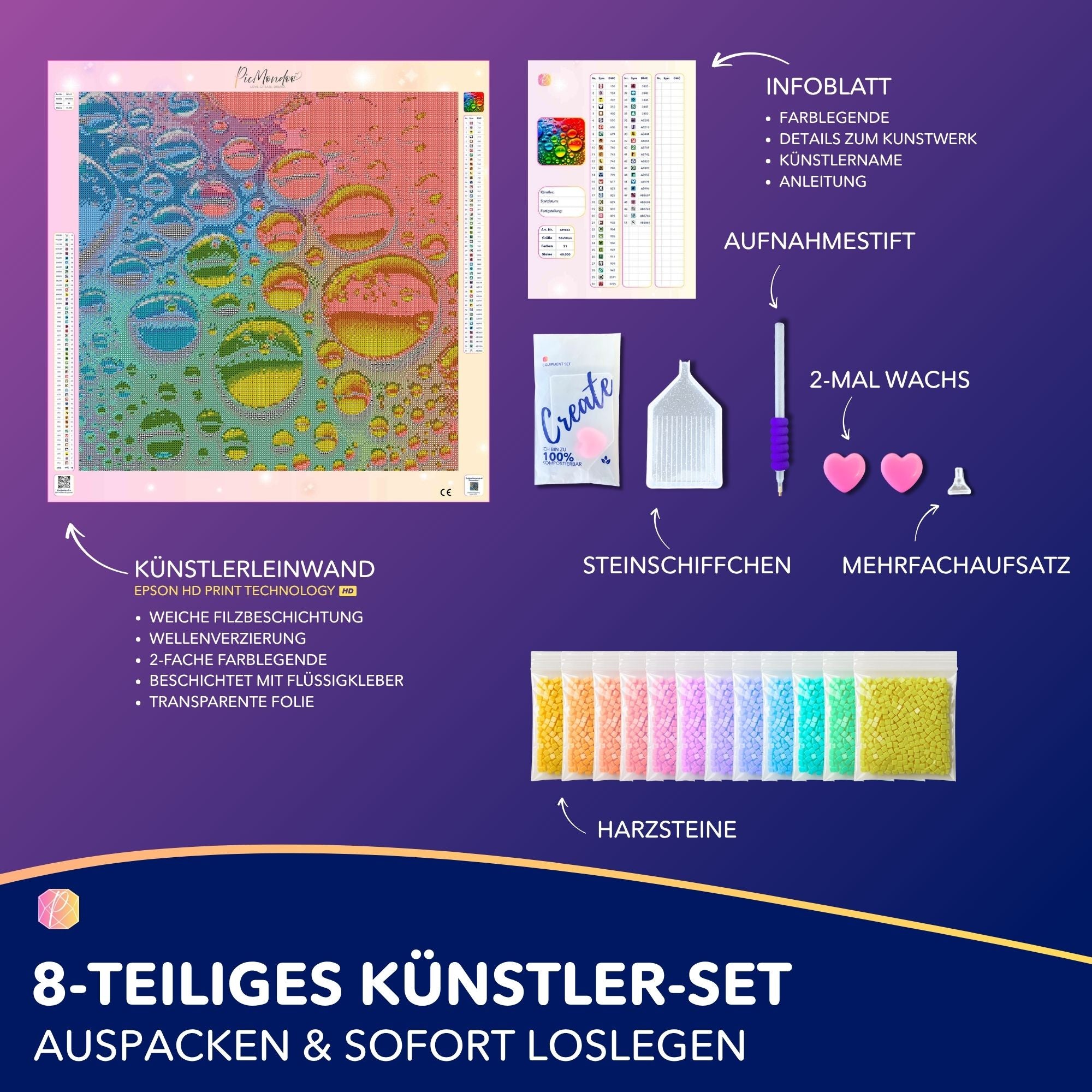 Diamond Painting AB Special - Colorful raindrops