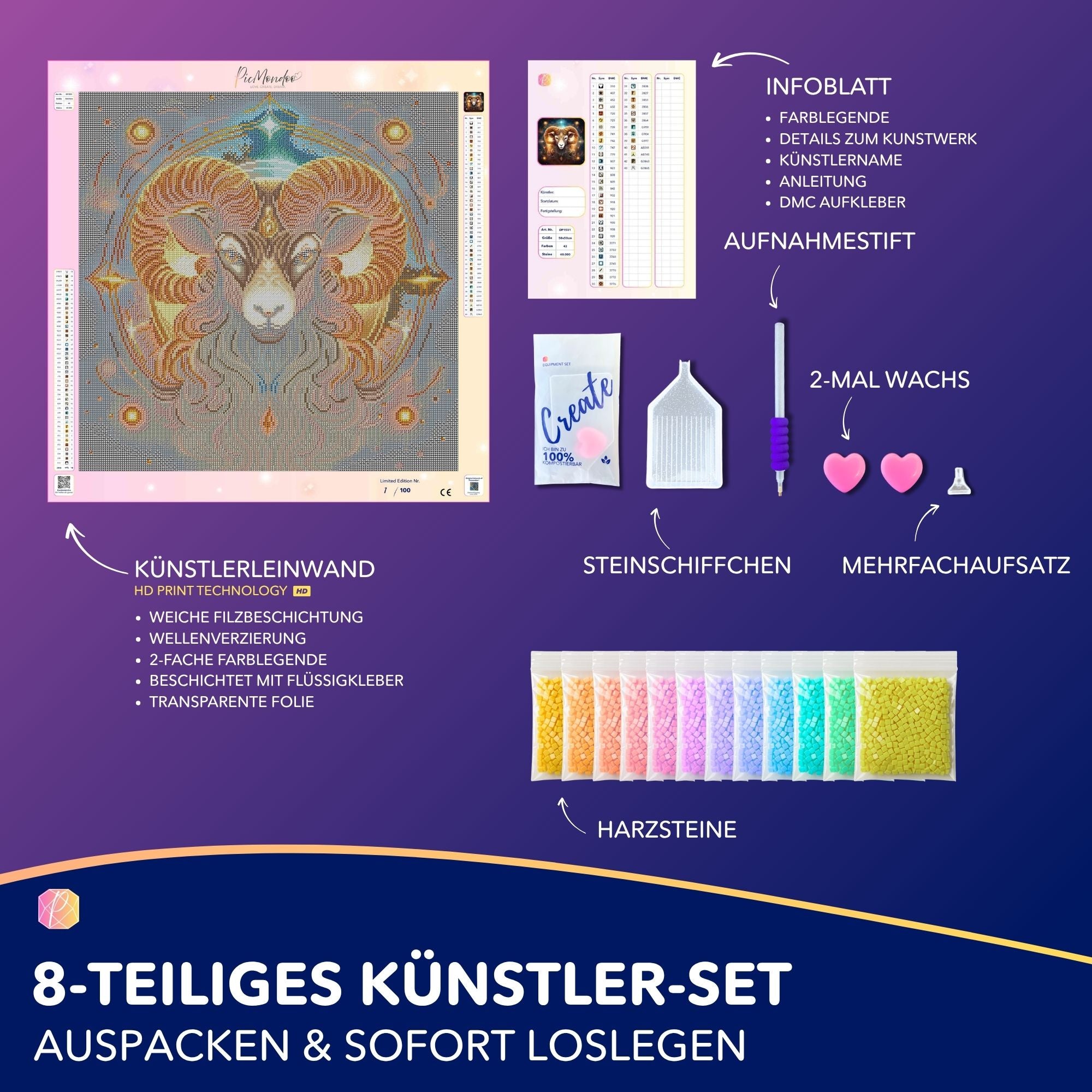 Diamond Painting - Sternzeichen Widder "Limited Edition"