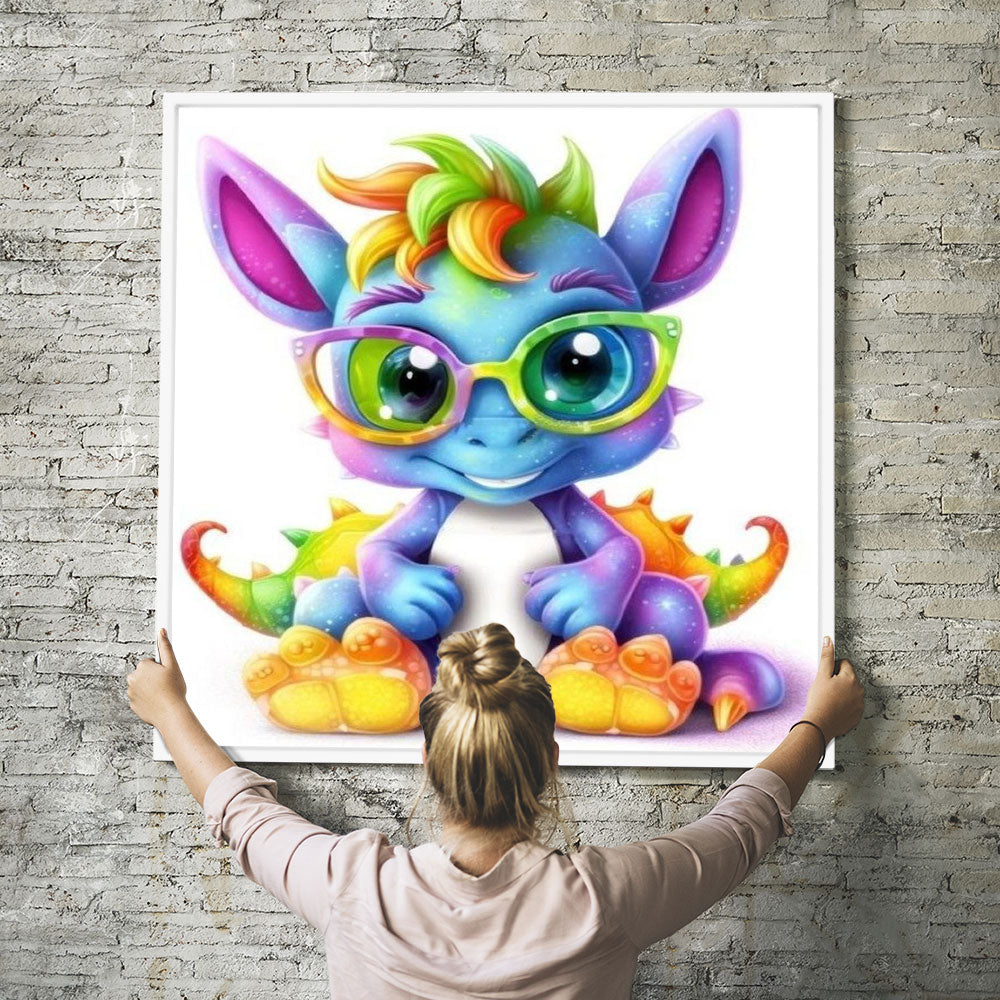 Diamond Painting Wangestaltung Schlaubi Drache