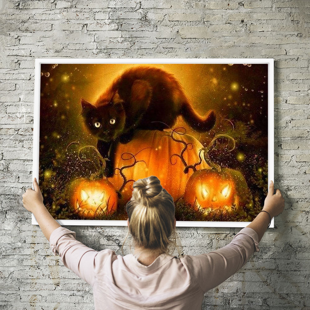 Diamond Painting Wandbild Pumpkin Cat