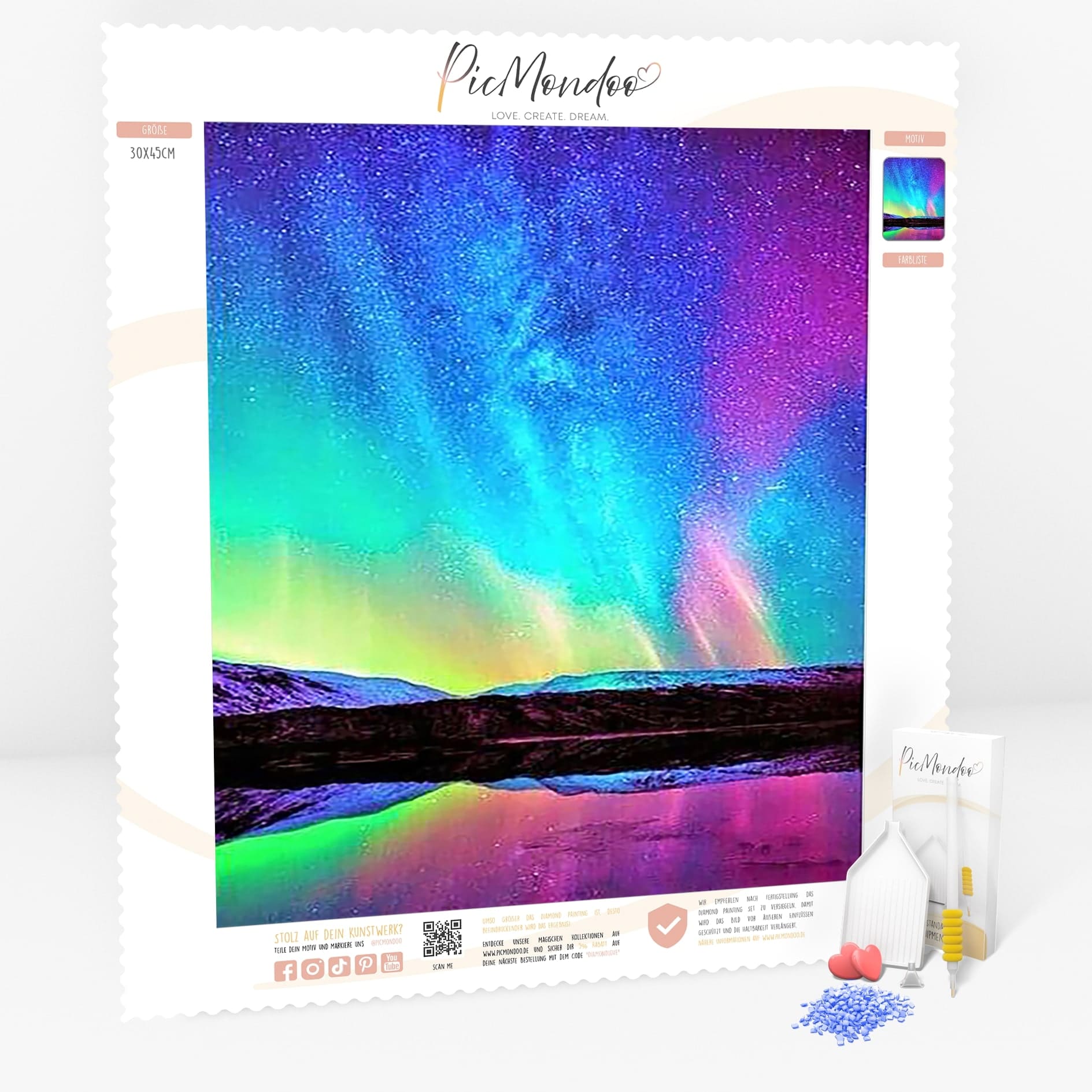Diamond Painting - See der Nordlichter
