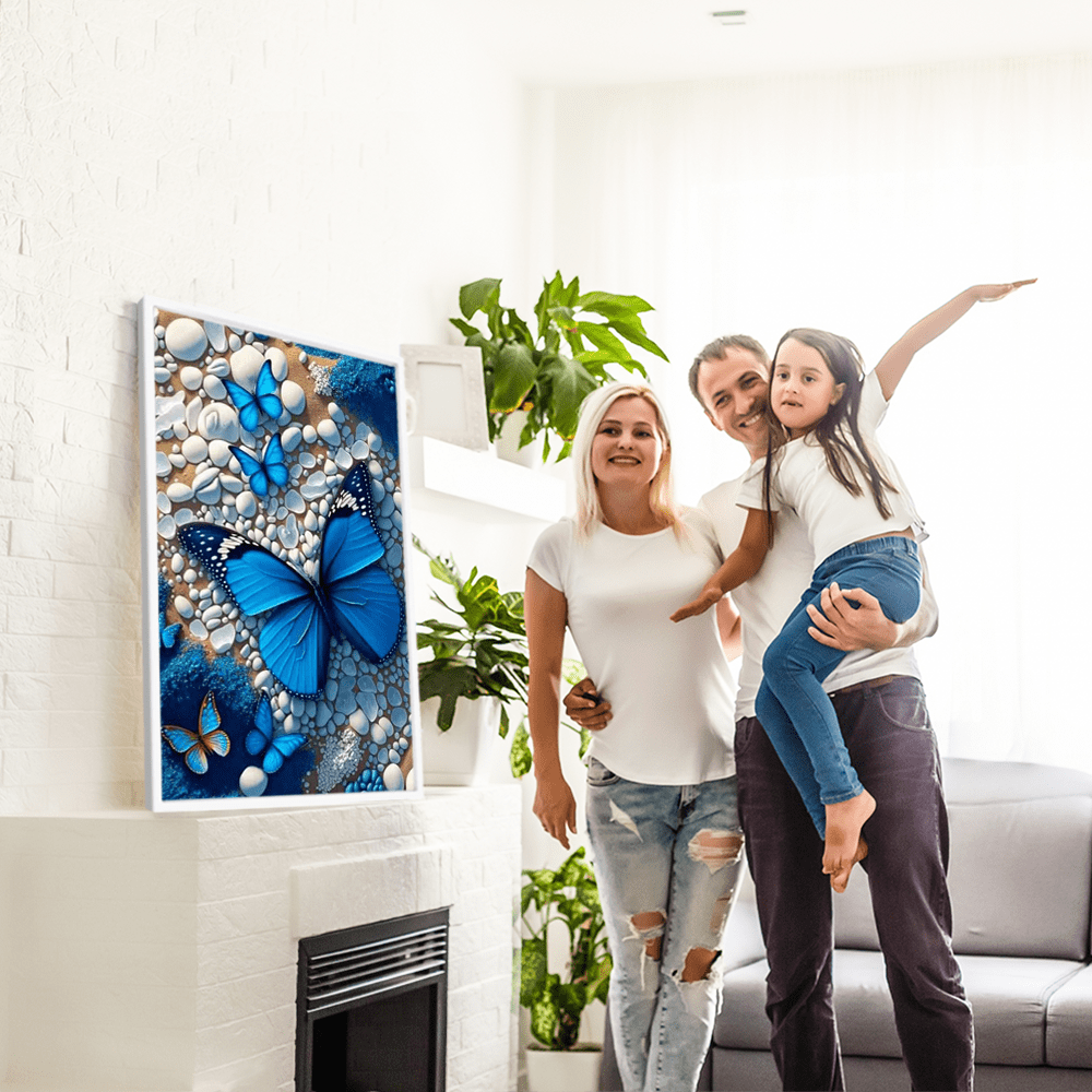 Diamond Painting Bild Schmetterlinge am Strand