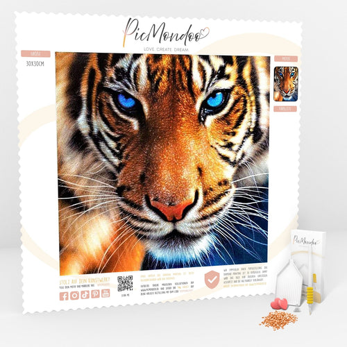 Diamond Painting Strass Special - XL Tiger "Blue Eyes"