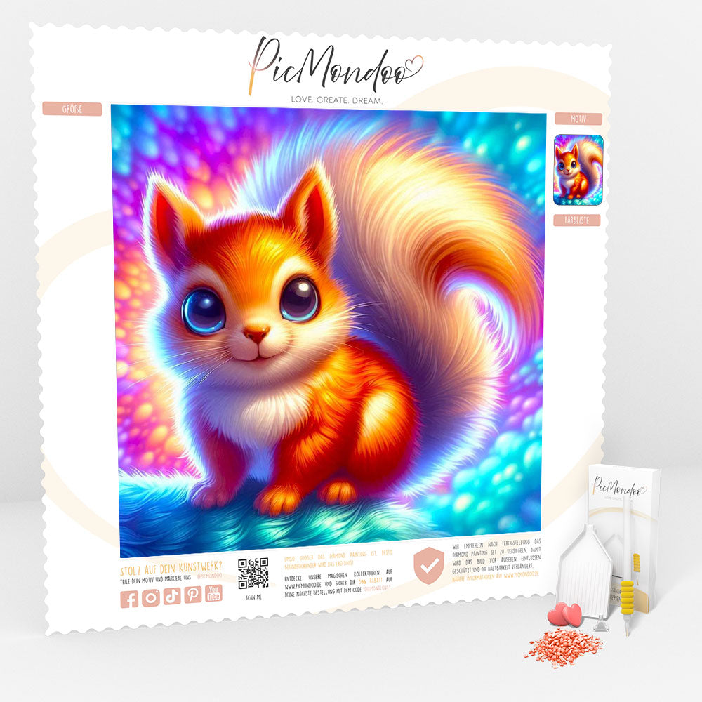Diamond Painting Leinwand Goldy im Farbenrausch "Limited Edition"
