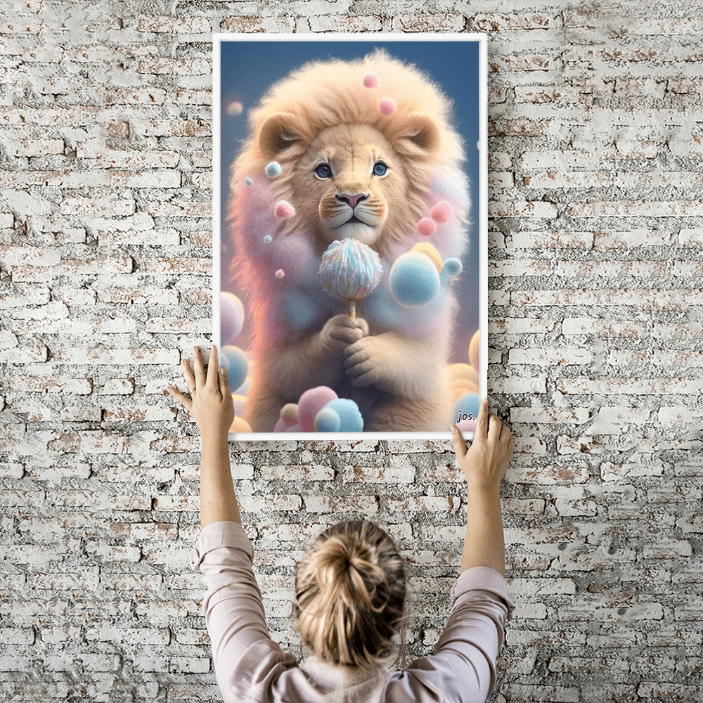 Diamond Painting Wandbild Sweet little lion