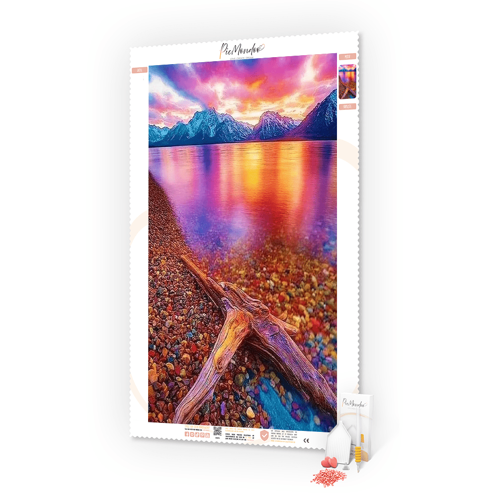 Diamond Painting XXL Leinwand Bunter Kiesstrand