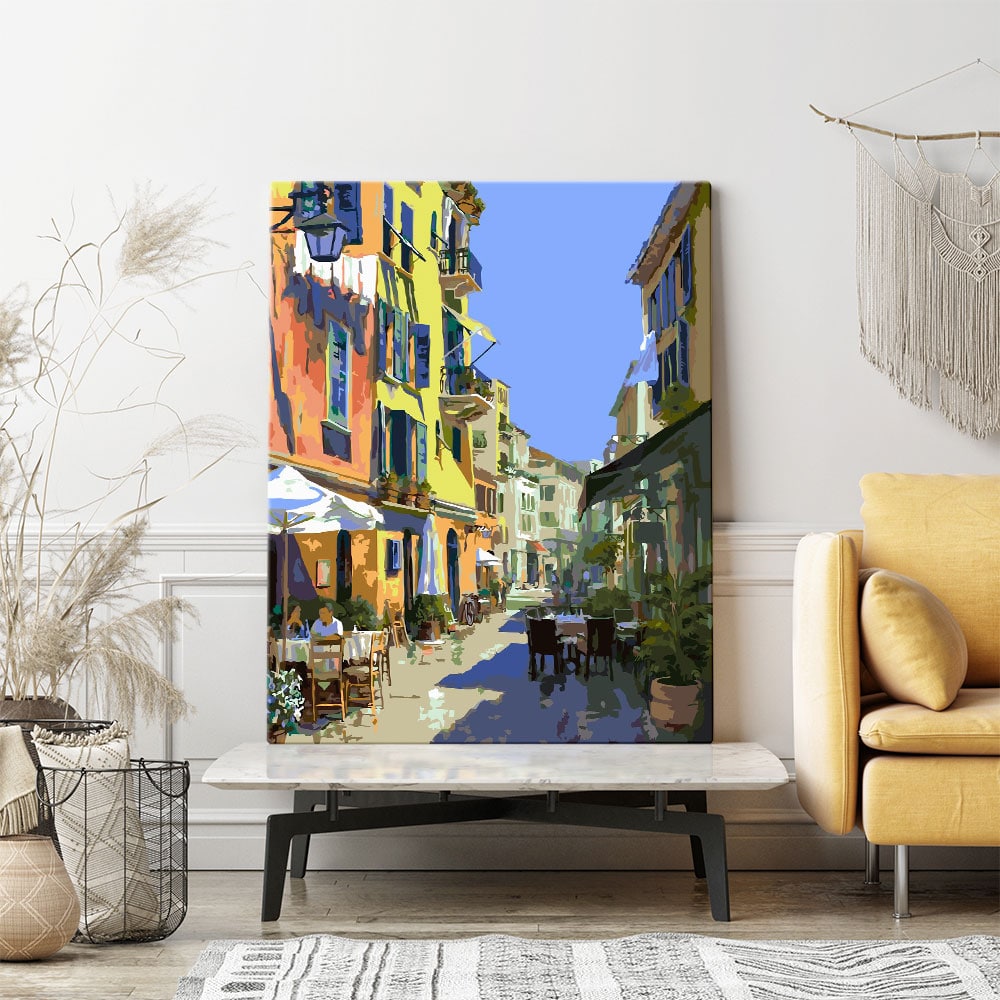 Malen nach Zahlen Set Wandgestaltung Romantische Gasse