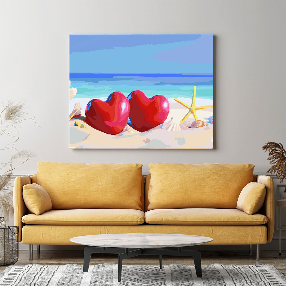 Malen nach Zahlen Set Wandgestaltung Strandliebe