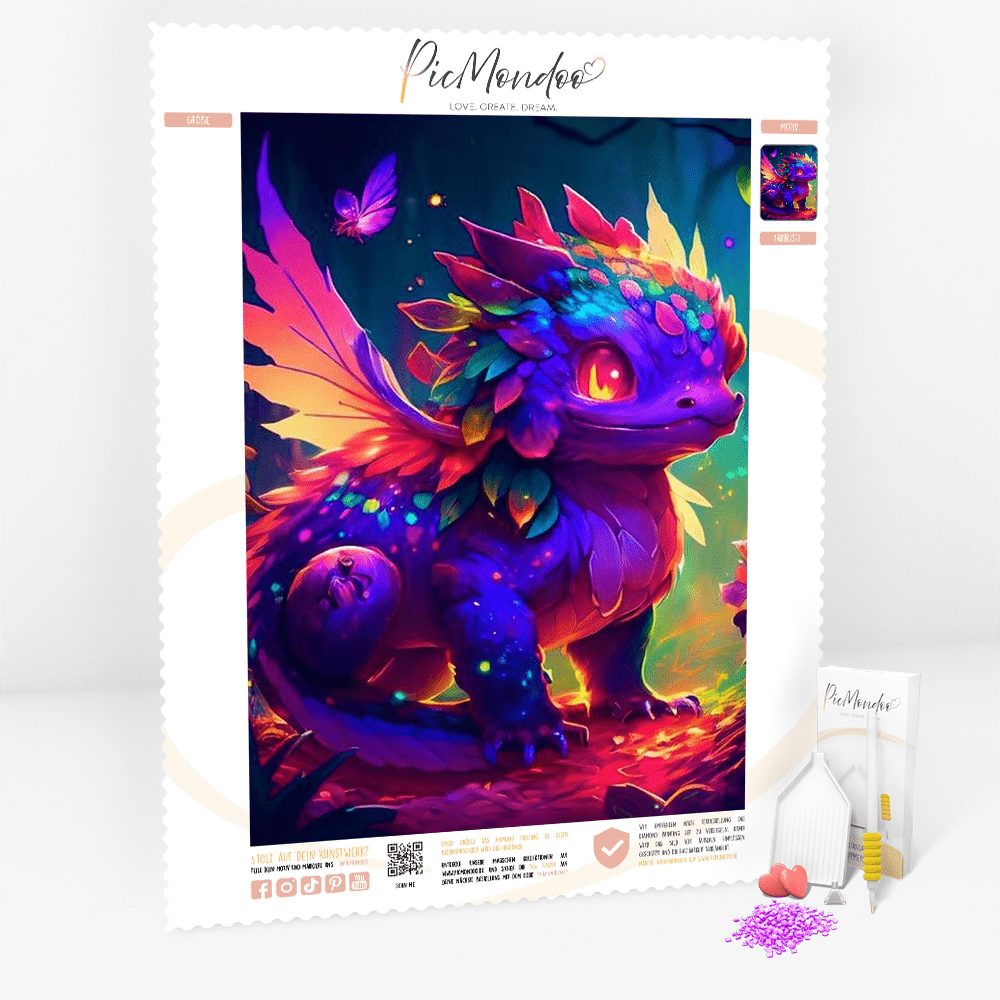 Diamond Painting - Purple Baby Dragon
