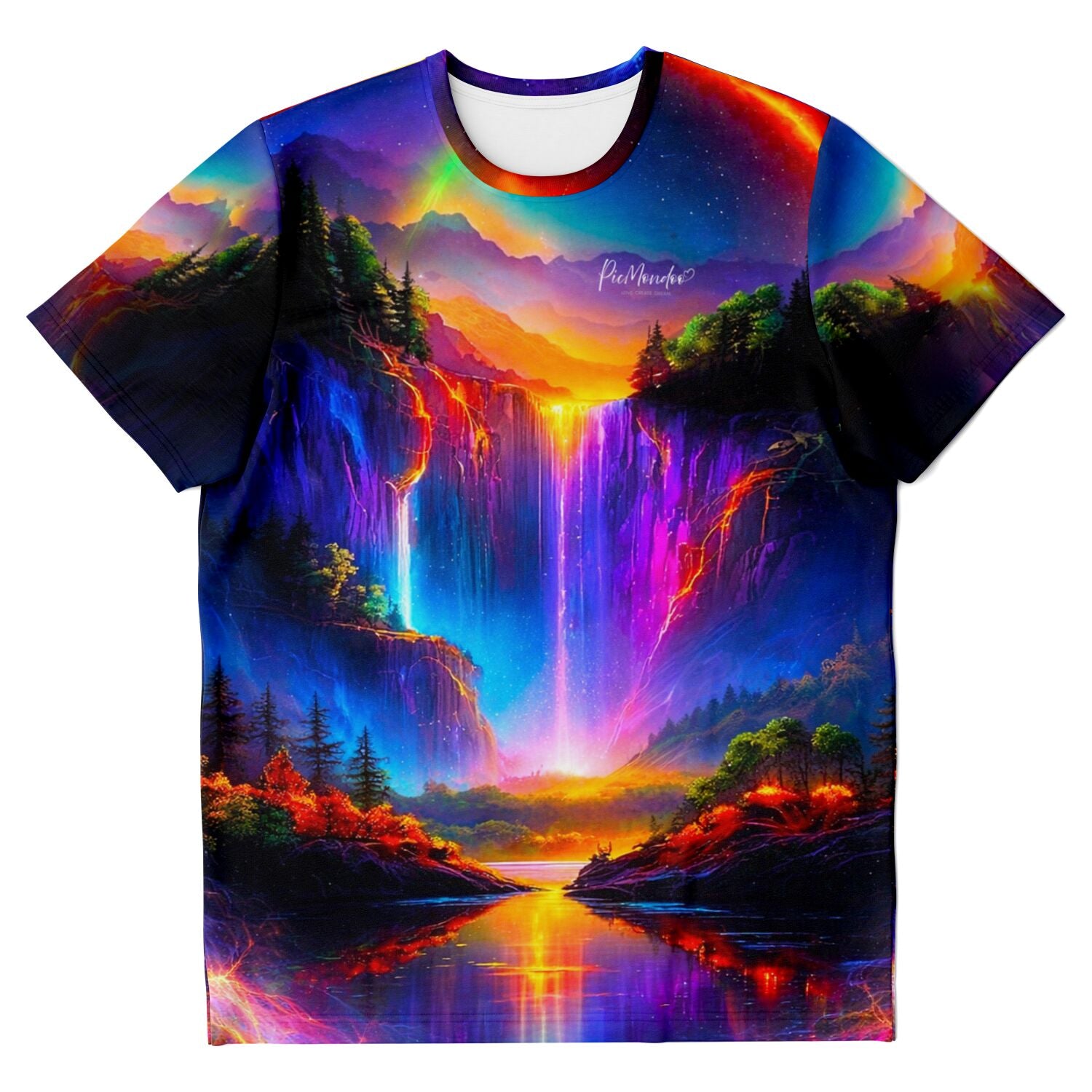 Dreamer T-Shirt - Nachtleuchten am Wasserfall