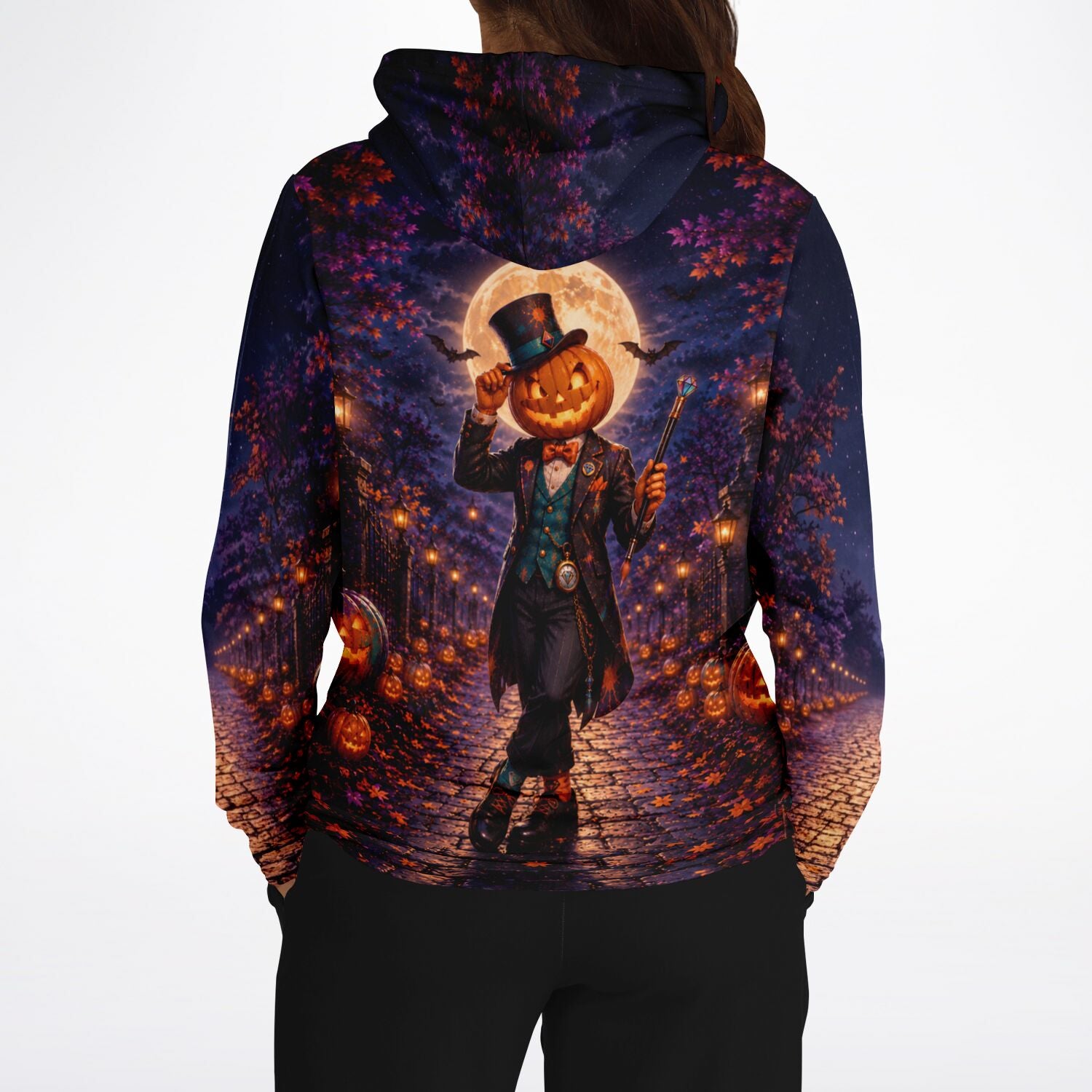 Dreamer Hoodie Willkommen zur Herbstnacht mit Kürbis-Motiv im Halloween-Design, ideal auch als Diamond Painting Vorlage