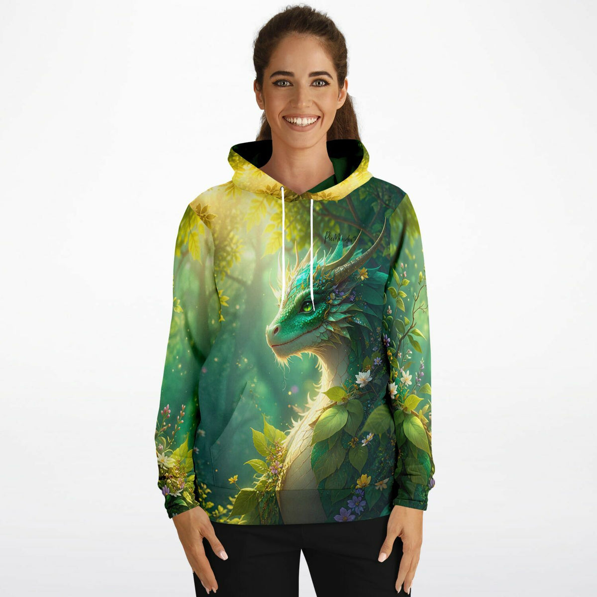 Dreamer Hoodie mit Motiv Hüter des Smaragdwaldes: Drachen-Design passend zu Diamond Painting und Malen nach Zahlen