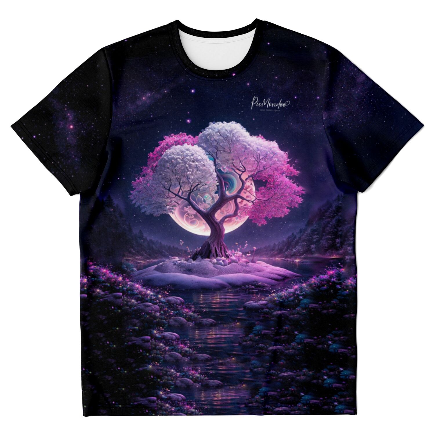 Dreamer T-Shirt - Multi Special - Pink Tree at Night