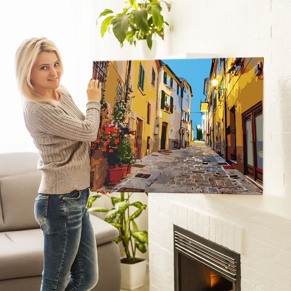 Malen nach Zahlen Set Bild Altstadt