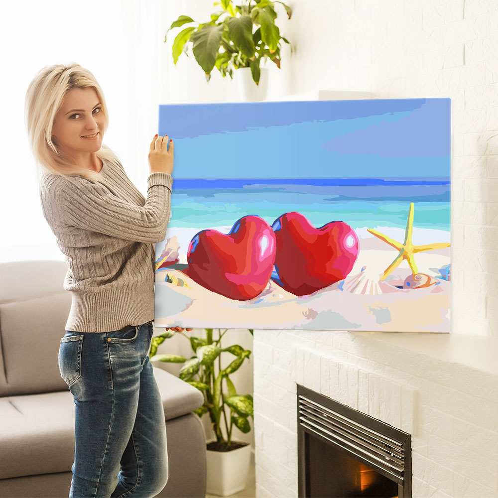 Malen nach Zahlen Set Bild Strandliebe