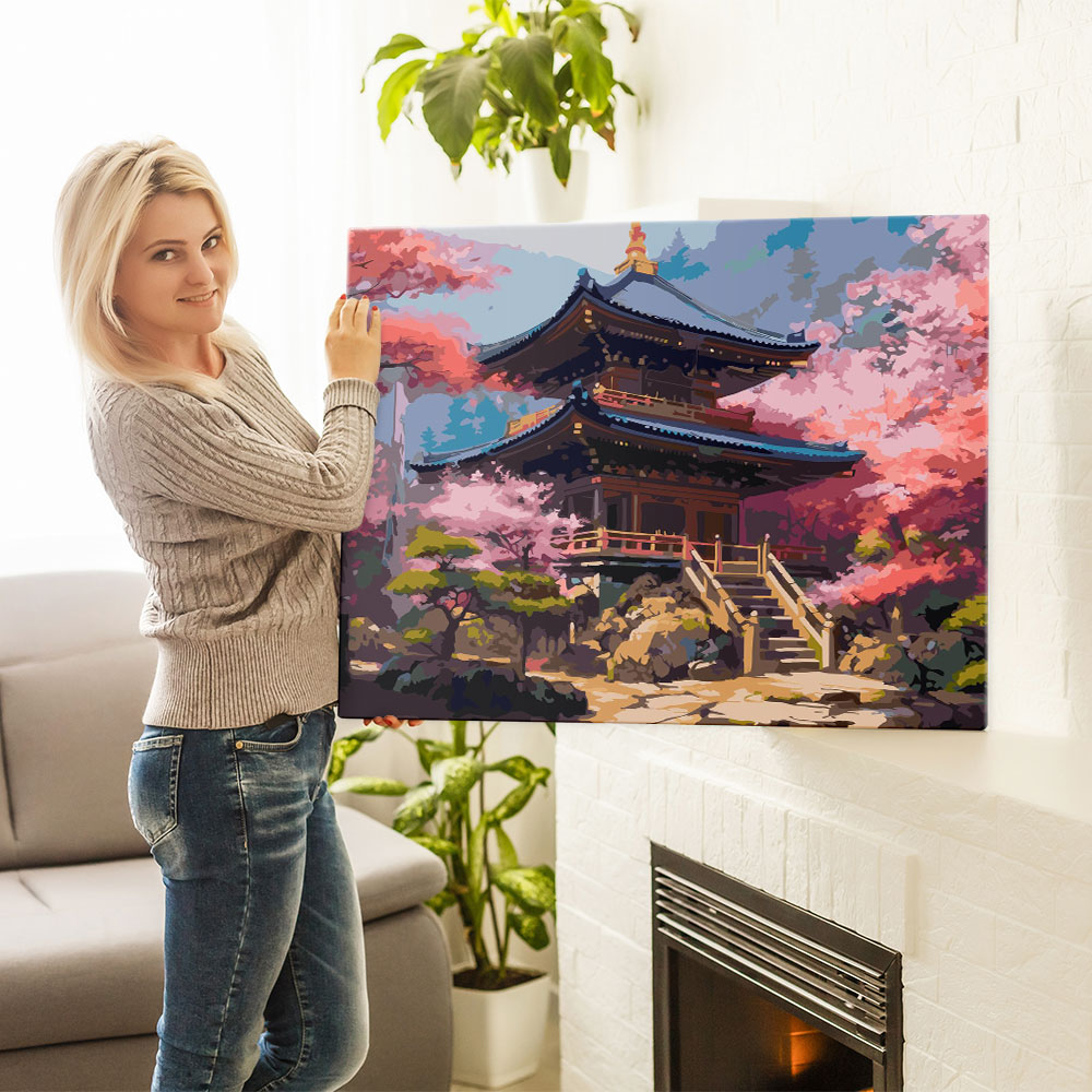 Malen nach Zahlen Set Bild Tempel