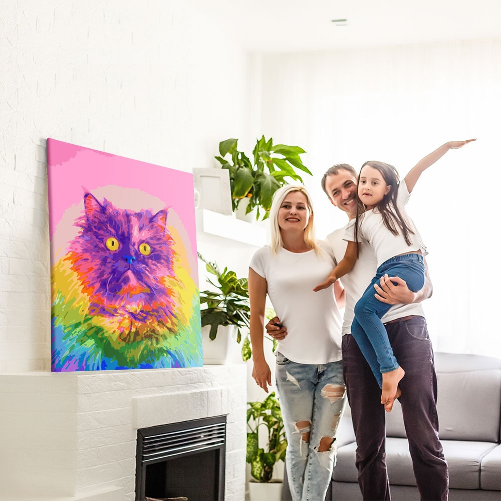 Malen nach Zahlen Set Bild Colorful Cat