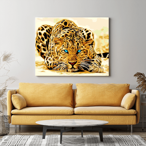 Malen nach Zahlen Set - Blue Eyes Leopard