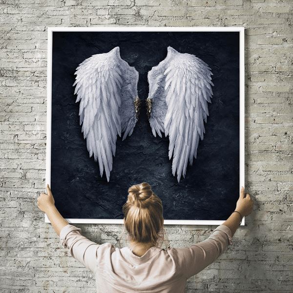 Diamond Painting Wandbild Die weißen Engelsflügel