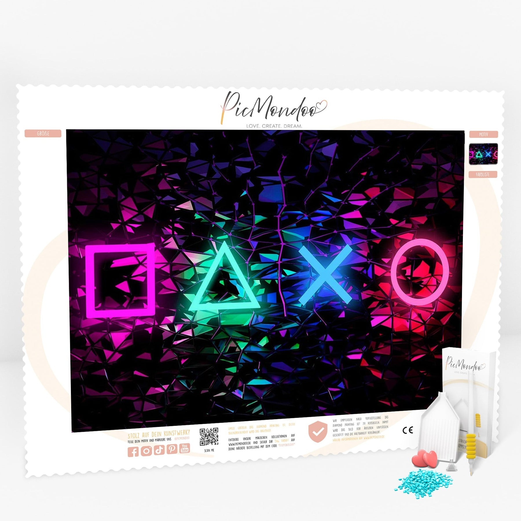 Diamond Painting Leuchtbild Special Leinwand The Game