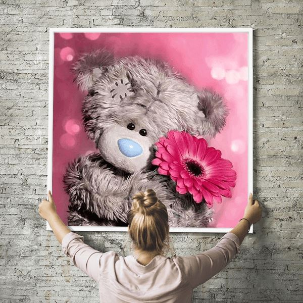 Diamond Painting Strass Special Wandbild XL Pink Teddy 