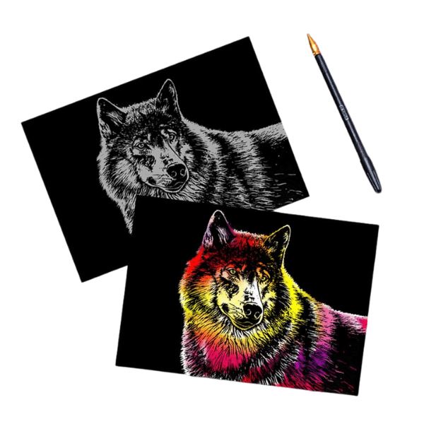 Scratch Painting - XL 4er Set Raubkatzen