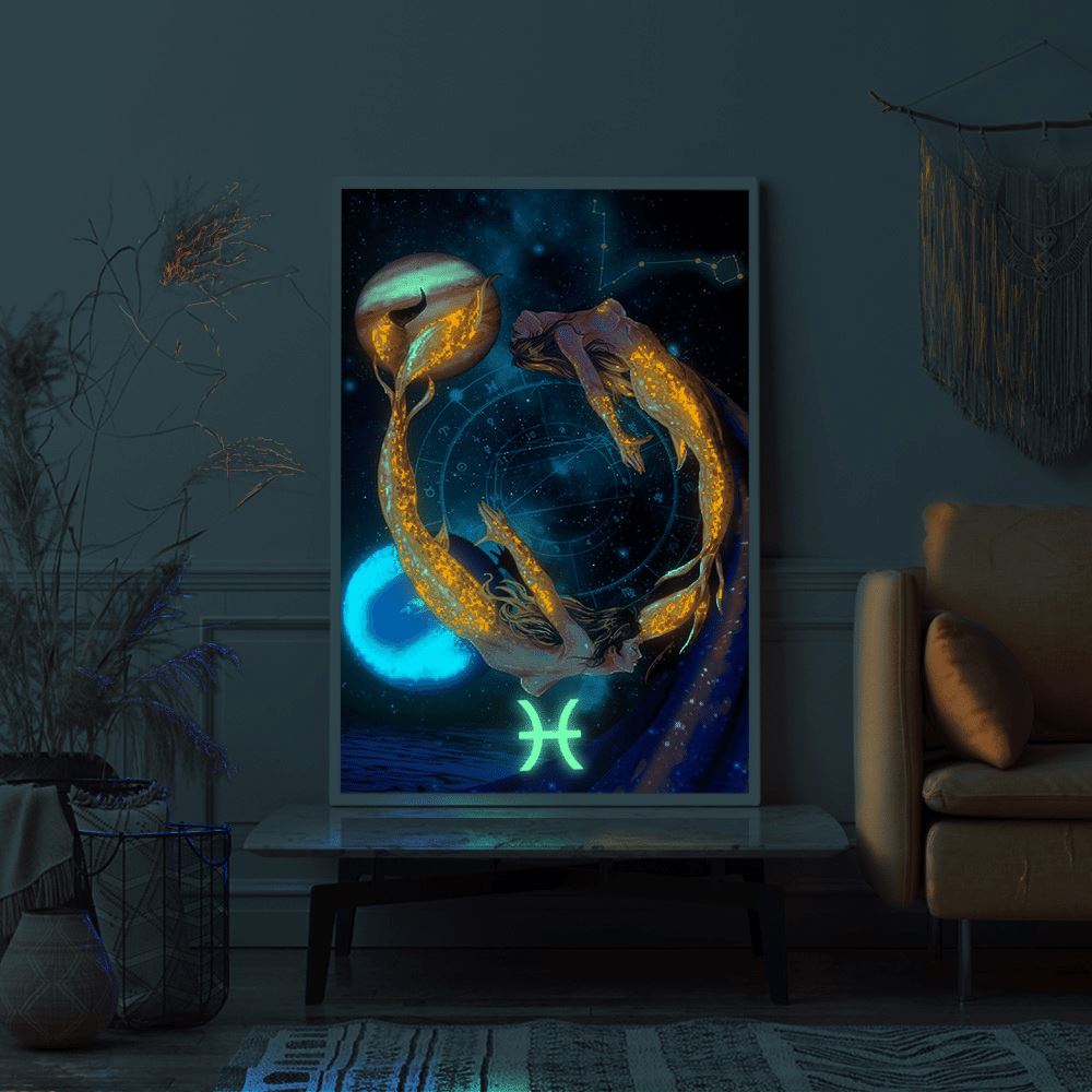Diamond Painting Leuchtbild Special - Sternzeichen Fische