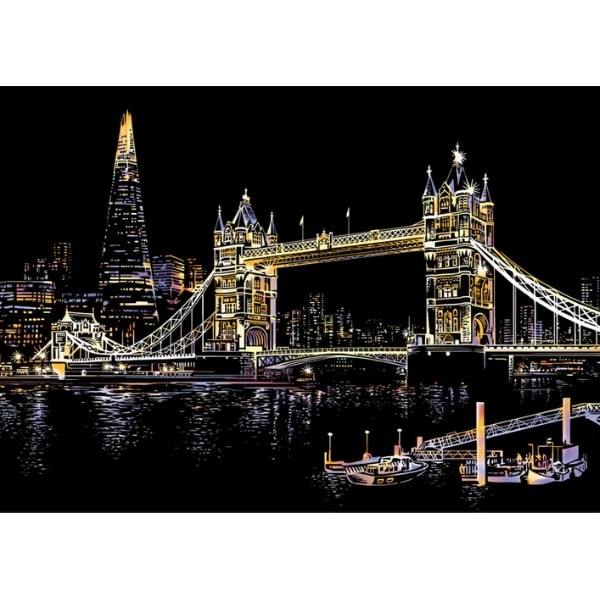 kratzbild von der london tower bridge brücke