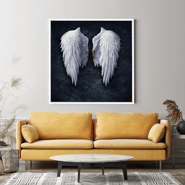 Diamond Painting Wandgestaltung Die weißen Engelsflügel