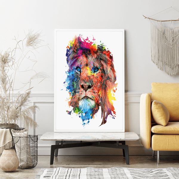 Diamond Painting Wandgestaltung Löwe "Farbenchaosr"