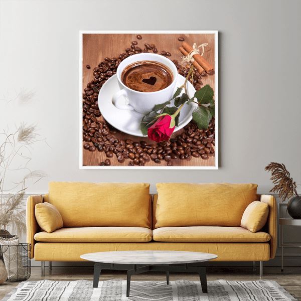 Diamond Painting Wandbild Rosenkaffee