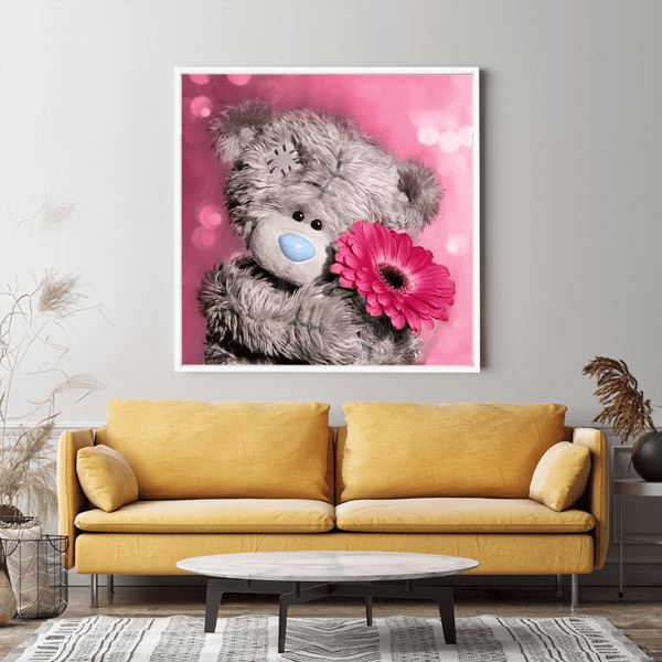Diamond Painting Strass Special Wandgestaltung XL Pink Teddy