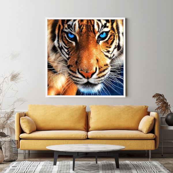 Diamond Painting Wandgestaltung Tiger "Blue Eyes"